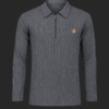 Gray Ribbed Half-Zip Sweatshirt made from premium wool