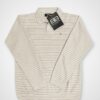Men’s Beige Striped Polo Sweatshirt Cotton Blend Zavyaar Fashion