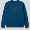 Blue Fendi Printed Warm Sweatshirt – Luxury Designer Winter Wear