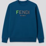 Blue Fendi Printed Warm Sweatshirt – Luxury Designer Winter Wear