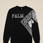 Black Palm Printed Sweatshirt - warm fabric