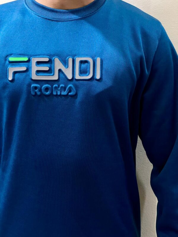 Blue Fendi Printed Warm Sweatshirt in warm fabric