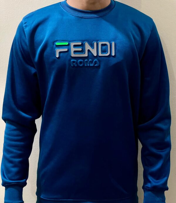 Blue Fendi Printed Warm Sweatshirt in warm fabric