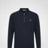 Blue Ribbed Half-Zip Sweatshirt – Premium Knitted Warm Winterwear 2025