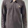 Brown Ribbed Half-Zip Sweatshirt – Premium Knitted Warm Winterwear 2025