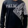 Black Palm Printed Sweatshirt in warm premium cotton fleece