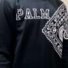 Black Palm Printed Sweatshirt in warm premium cotton fleece