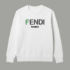 White Fendi Printed Warm Sweatshirt – Luxury Designer Winter Wear