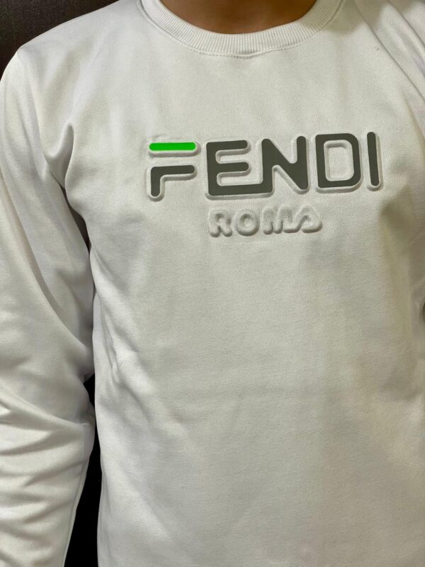 White Fendi Printed Warm Sweatshirt