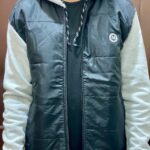 Men’s Black & Grey Hooded Winter Jacket Quilted Front Zavyaar Fashion