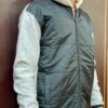 Men’s Black & Grey Hooded Winter Jacket – Quilted Front with Soft Fleece Sleeves | Zavyaar Fashion 2025